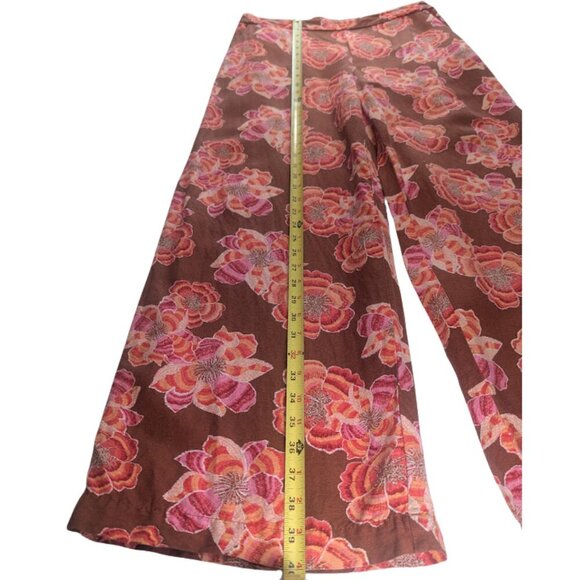 LOFT Boho Floral Linen Blend Wide-Leg Pants | Retro 70s Style Statement *SZM - Picture 3 of 11